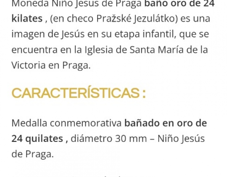 Medalla niño Jesús de Praga anverso reverso iglesia nuestra señora de la Victoria 1611 1613