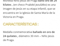 Medalla niño Jesús de Praga anverso reverso iglesia nuestra señora de la Victoria 1611 1613