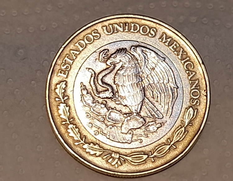 Moneda México 2000 dios del fuego $20